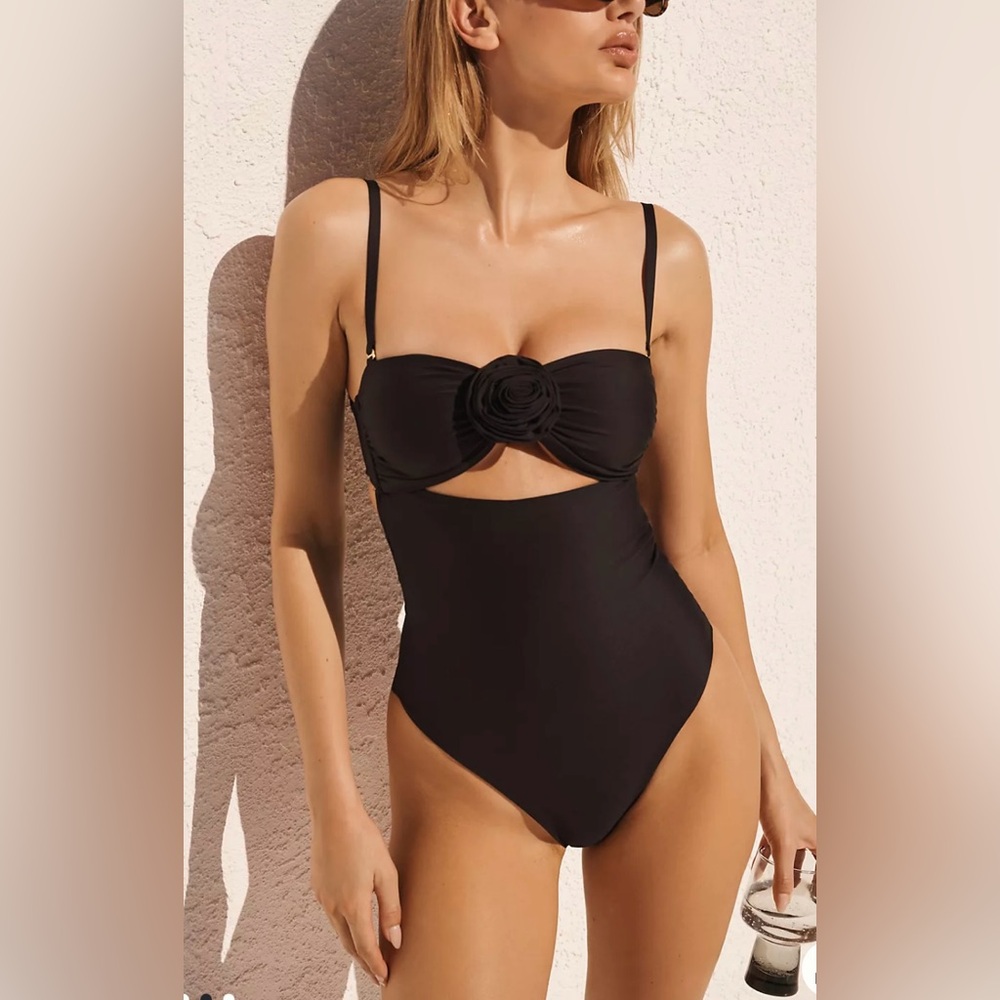 🆕 Revolve X Anthro X BOAMAR Love One Piece Swimsuit in Black